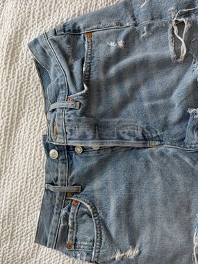 Agolde Light Blue Distressed High-Rise Jeans